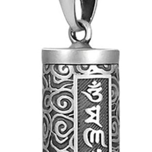Necklace Brass Buddha Sutra Cylinder Pendant Keychain Hanging Necklace Jewelry Pill Box Medicine Case Container Bottle 1 Pc. Only 3cm-B0FFJMP34D