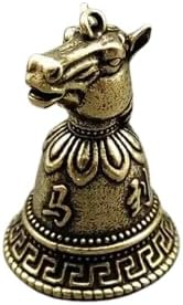Brass Chinese 12 Zodiac Animals Heads Bell Keychain Pendants Jewelry Vintage Copper Feng Shui Car Key Chain Hanging Keyring Gift-B0FHLH4DB4