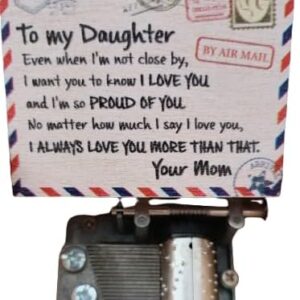Music Box 1PCs To My Daughter from Mom Manual Music Box Gifts Happy Box- Color Edition-B0FHPXD1YP
