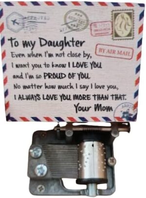 Music Box 1PCs To My Daughter from Mom Manual Music Box Gifts Happy Box- Color Edition-B0FHPXD1YP
