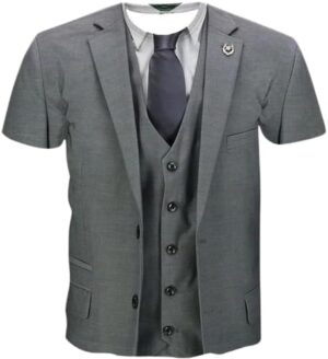 3D Print Funny Fake Suit Men's T-shirt - High Quality Personality Short Sleeve Tee - Luxury Designer Look Street Casual Oversized Top L41202155723, 2XL-B0FH7MMJNW