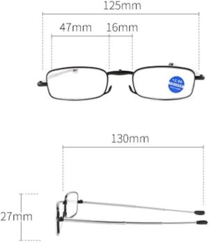 [1Pcs] Portable Folding Reading Glasses очки with Keychain Case Anti Blue Light Presbyopic Women Men Ultralight Hyperopia Eyeglasses--B0FHB1CSWC