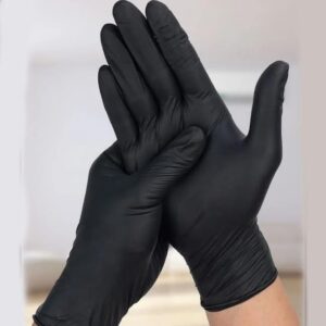 (B0FG361PFH) Black Vinyl Gloves - 100pcs (All size)