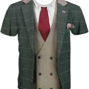 3D Print Funny Fake Suit Men's T-shirt - High Quality Personality Short Sleeve Tee - Luxury Designer Look Street Casual Oversized Top L41202155720, 2XL-B0FH9JGXVJ