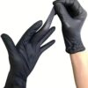 (B0FG361PFH) Black Vinyl Gloves - 100pcs (All size)