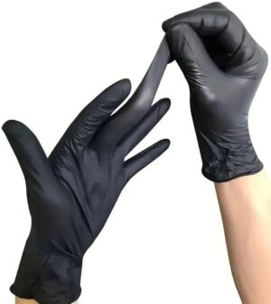 (B0FG361PFH) Black Vinyl Gloves - 100pcs (All size)