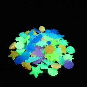 Glow in the Dark Pebbles for Walkways Decor, Outside Bulk Glow in the Dark Rocks for Outdoor Fairy Garden, Glowing Stones for Driveway, Fish Tank Aquarium Glow Decorations Gravel,Solar 50Pcs-B0FH7HPM95