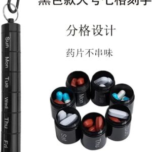 51J5yCqS1TL._AC_ Metal Weekly Pill Box Split within 7 Days Modern Keychain for Bag Strong Tightness Waterproof Medicine Organizer (Silver, With Week Days)-B0F26NCMLT