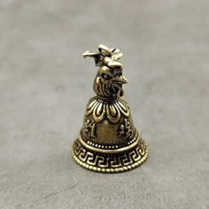 Brass Chinese 12 Zodiac Animals Heads Bell Keychain Pendants Jewelry Vintage Copper Feng Shui Car Key Chain Hanging Keyring Gift--B0FHLH4DB4