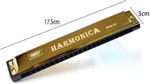 Professional 24 Hole Harmonica Play Double Row C-key Harmonica Beginner Tremolo Harmonica Jazz Folk Harmonicas Children Gift (Red)-B0FGRPK78F