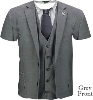 3D Print Funny Fake Suit Men's T-shirt - High Quality Personality Short Sleeve Tee - Luxury Designer Look Street Casual Oversized Top L41202155723, 2XL-B0FH7MMJNW