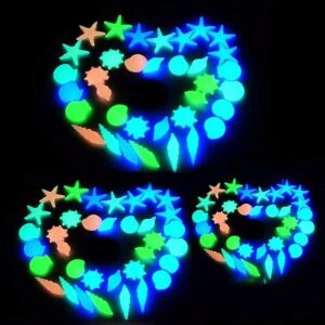Glow in the Dark Pebbles for Walkways Decor, Outside Bulk Glow in the Dark Rocks for Outdoor Fairy Garden, Glowing Stones for Driveway, Fish Tank Aquarium Glow Decorations Gravel,Solar 50Pcs-B0FH7HPM95