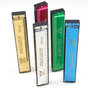 61HDQ4WST+L._AC_SX569_ Professional 24 Hole Harmonica Play Double Row C-key Harmonica Beginner Tremolo Harmonica Jazz Folk Harmonicas Children Gift (Red)-B0FGRPK78F