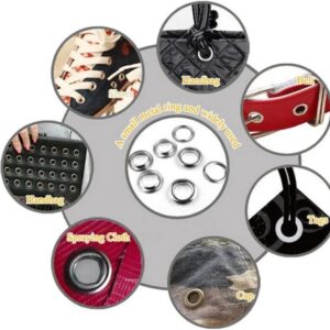 50 Sets Metal Eyelet Grommet Ring Kit for Garment Canvas Sewing Accessories Silver sutable for curtains clothes shoes Belts Extra ((Iner Dia. 15mm-Outer Dia 26mm) Golden C02)-B0FH9TMWP8