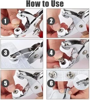 Hardware Kit with Stainless Steel Brass Snap Stapler, Fasten Baby Clothes Buttons Neatly and Easily, Includes About 200 Capsules for Multi-Work Use, Get It Now by Piggy Bell-B0FGY83JHY