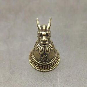 Store Brass Chinese 12 Zodiac Animals Heads Bell Keychain Pendants Jewelry Vintage Copper Feng Shui Car Key Chain Hanging Keyring Gift-B0FHLH4DB4