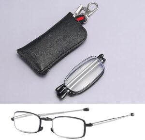 [1Pcs] Portable Folding Reading Glasses очки with Keychain Case Anti Blue Light Presbyopic Women Men Ultralight Hyperopia Eyeglasses--B0FHB1CSWC