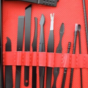 71KXBLkiOML._AC_SY879_ 18pcs Nail Clipper Kit Nail Care Set Pedicure Scissor Tweezer Ear pick Manicure Set Tool with Deluxe Carrying Case Black-B0FG7DK63G