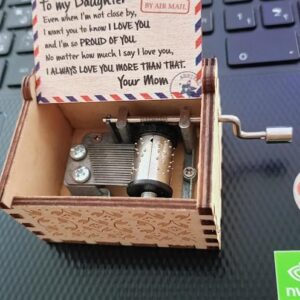 Music Box 1PCs To My Daughter from Mom Manual Music Box Gifts Happy Box- Color Edition-B0FHPXD1YP