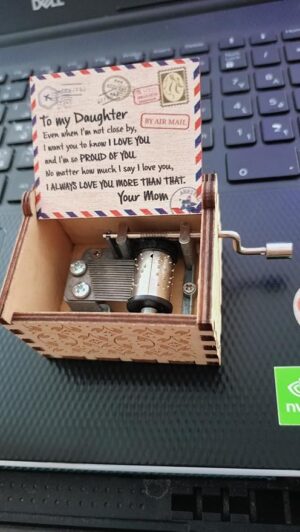 Music Box 1PCs To My Daughter from Mom Manual Music Box Gifts Happy Box- Color Edition-B0FHPXD1YP