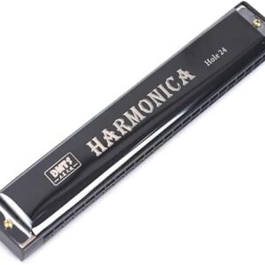 Professional 24 Hole Harmonica Play Double Row C-key Harmonica Beginner Tremolo Harmonica Jazz Folk Harmonicas Children Gift (sliver)-B0FGRMQRJ5