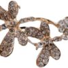 Crystal Flower Brooch Pin, Gold-Tone Metal with Clear Rhinestones, Elegant Fashion Jewellery Lapel Pin-B0FH378WNN