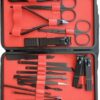 18pcs Nail Clipper Kit Nail Care Set Pedicure Scissor Tweezer Ear pick Manicure Set Tool with Deluxe Carrying Case Black-B0FG7DK63G