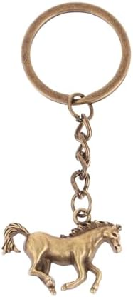 Vintage Bronze Running Horse Keychain, Solid Metal Animal Charm, 3cm Length, Decorative Key Ring-B0FGW6DQ7F