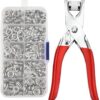 Hardware Kit with Stainless Steel Brass Snap Stapler, Fasten Baby Clothes Buttons Neatly and Easily, Includes About 200 Capsules for Multi-Work Use, Get It Now by Piggy Bell-B0FGY83JHY