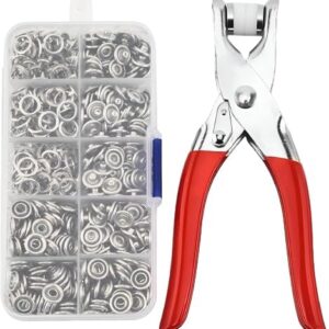 Hardware Kit with Stainless Steel Brass Snap Stapler, Fasten Baby Clothes Buttons Neatly and Easily, Includes About 200 Capsules for Multi-Work Use, Get It Now by Piggy Bell-B0FGY83JHY