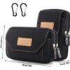 Universal Canvas Waterproof Mobile Phone Bag For All Mobiles Wallet Case Belt Pouch Coin Purse Cover -Black HB-B0FKH7F7PK