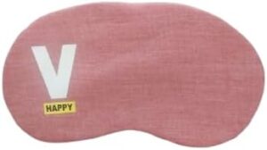 V HAPPY" Pink Sleep Mask – Lightweight Eye Mask for Rest & Relaxation-B0FMQ72SS3