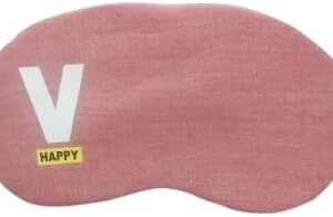 V HAPPY" Pink Sleep Mask – Lightweight Eye Mask for Rest & Relaxation-B0FMQ72SS3