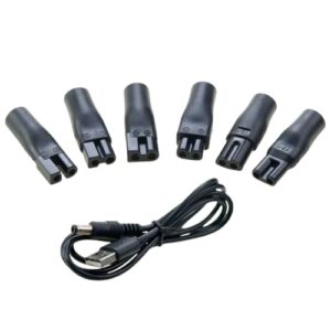 Pack of 7 5 V Razor Charger Power Cable USB Adapter Set for a Variety of Electric Hair Clippers, Beard Trimmers, Shavers, Beauty Instruments, Electric Hairdressers, Air Purifiers-B0FL2MC1QJ