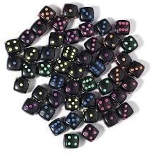 Mini Acrylic Beads 8mm Beads for Jewelry Making Bracelets Necklaces Earrings Key Chains Accessories DIY Crafts Valentine Christmas Birthday Gifts Mixed Color (Dice) (50 Pcs - Black)-B0FKN5D5Q9