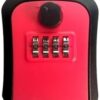 Key Lock Box, 4 Digit Combination Wall Mount Key Storage Lock Box for Outdoor & Indoor 5 Keys Large Capacity for House Spare Keys, Home, School, Office Wall Safe (RED)-B0F1ZQHFSN