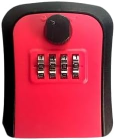Key Lock Box, 4 Digit Combination Wall Mount Key Storage Lock Box for Outdoor & Indoor 5 Keys Large Capacity for House Spare Keys, Home, School, Office Wall Safe (RED)-B0F1ZQHFSN