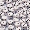 Mini Acrylic Beads 8mm Beads for Jewelry Making Bracelets Necklaces Earrings Key Chains Accessories DIY Crafts Valentine Christmas Birthday Gifts Mixed Color (Dice) (100 Pcs - White)-B0FKN72LD4