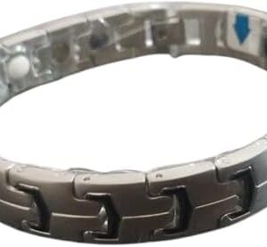 Men's Magnetic Therapy Bracelet – Stainless Steel Pain Relief Bracelet with Germanium, Infrared, Negative Ions & Magnets 1PCS - 22CM-B0FMYK4R66