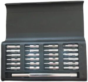Precision Screwdriver Set – 24 Bits + Sleek Metal Handle-B0FKH18MD4