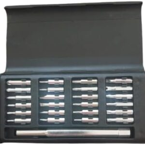 Precision Screwdriver Set – 24 Bits + Sleek Metal Handle-B0FKH18MD4