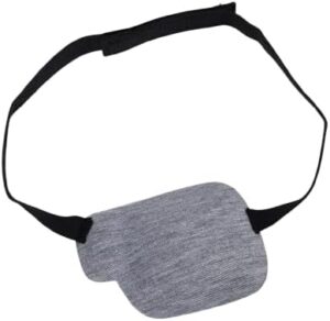 1Pcs-Kid's/Adult Black Adjustable Soft and Comfortable Pirate Eye Patch Single Eye Mask for Amblyopia Lazy Eye ‍ (Left-Gray)-B0FL2N4D6C