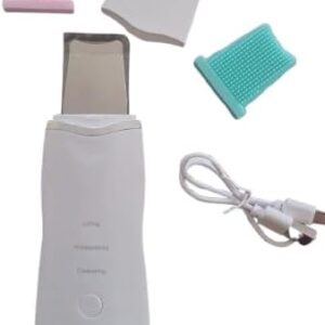 31QnP5MP2+L._AC_ -Ultrasonic Facial Skin Scrubber – 3 Modes + 2 Silicone Brushes + USB Charger-B0FKH59ZGY