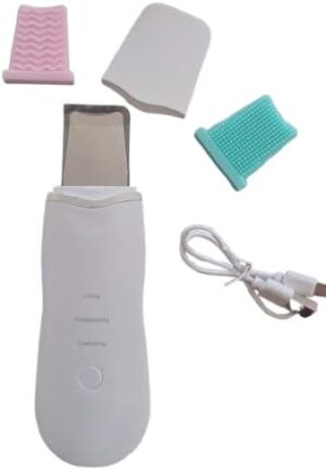 -Ultrasonic Facial Skin Scrubber – 3 Modes + 2 Silicone Brushes + USB Charger-B0FKH59ZGY