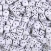 Mini Acrylic Beads 8mm Beads for Jewelry Making Bracelets Necklaces Earrings Key Chains Accessories DIY Crafts Valentine Christmas Birthday Gifts Mixed Color (Dice) (100 Pcs - White)-B0FKN72LD4