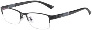 Men's Vintage Business Photochromic Myopia Glasses Half Frame Metal Blue Light Blocking Eyewear Classic UV Shades Sunglasses نظارات قصر النظر الشمسية متغيرة اللون في الشمس-B0FL9VXQPB