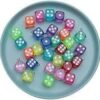 Mini Acrylic Beads 8mm Beads for Jewelry Making Bracelets Necklaces Earrings Key Chains Accessories DIY Crafts Valentine Christmas Birthday Gifts Mixed Color (Dice) (100 Pcs - Mix)-B0FKN51Y24