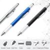 1PCe Construction Tools Screwdriver Screen Touch Ballpoint Pen Ruler Gadgets Capacitive Pen 6 in 1 Multi-functional Pen (Red)-B0FLT3LJD7