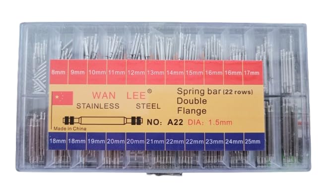 200Pcs Watch Band Clasp Tube Friction Pin Pressure Bars Pins Straps Spring Bar Buckles Rivet Ends Watch Repair Tool Watchmaker Mixed As shown in photos (440 Pcs Mixed)-B0FHWM2XQR