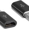 Micro to Type C Adapter (Black) - Pack of 1Pc-B0FHW5M51S